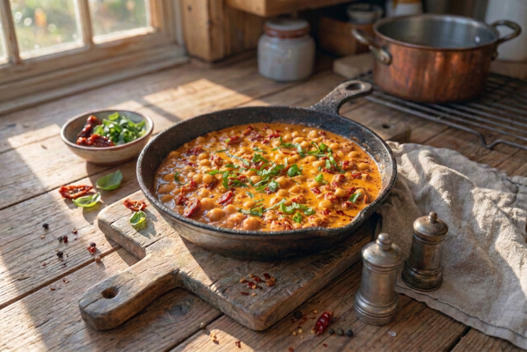 creamy sundried tomato chickpeas